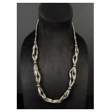 Navajo Sterling Silver Torpedo Bead Necklace