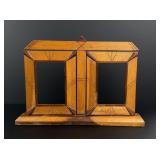 Antique Tramp Art Double Picture Frame