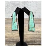 Navajo Sterling Silver Kingman Turquoise Earrings