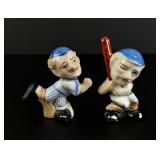 Occupied Japan Porcelain Baseball Figurines