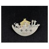 Taxco Mexico Sterling Silver Noahs Ark Brooch