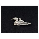 Sterling Silver Loon Brooch