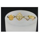 Collection of Sterling Silver CZ Rings
