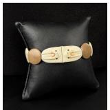 Alaskan Inuit Eskimo Scrimshaw Panel Bracelet