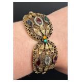 Victorian Rhinestone Jeweled Costume Bracelet