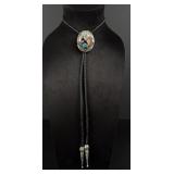 Navajo Indian Turquoise Bear Claw Bolo Tie