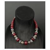 Sterling Silver Faceted Ruby Necklace