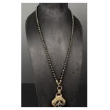 Victorian Black Glass Mourning Necklace