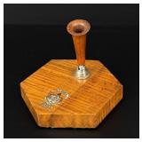 Mid Century Hawaii Blone Koa Wood Pen Holder
