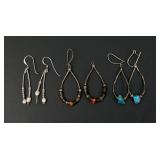 Zuni Heishi Sterling Silver Earrings