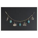 .800 Silver Egyptian Scarab Charm Bracelet