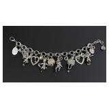 Kirks Folly Cherub Rhinestone Charm Bracelet