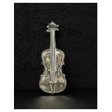 Sterling Silver Violin Brooch