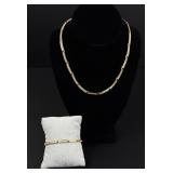 Swarovski Gold Toned Necklace and Bracelet Set