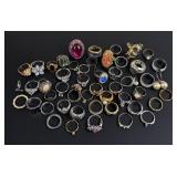 Collection of Rhinestone Costume Jewelry Rings