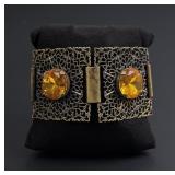 Costume Jewelry Rhinestone Panel Bracelet