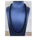 Baltic Deep Red Black Amber Bead Necklace