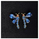 Czech Rhinestone Costume Jewelry Dragonfly Brooch