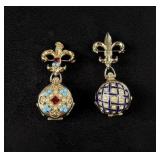 Coro Pegasus Fleur de Lis Locket Brooches