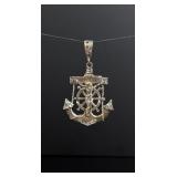 Sterling Silver Mariner Crucifix Anchor Pendant
