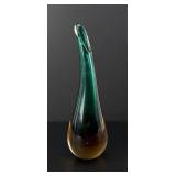 Murano Teardrop Sommerso Art Glass Vase