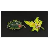 Hattie Carnegie and Gerrys Leaf Brooches