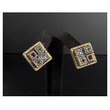 Patricia Locke Sterling Silver Rhinestone Earrings