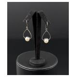 Sterling Silver Pearl Teardrop Earrings