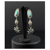 Zuni Petit Point Sterling Turquoise Earrings