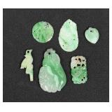 Collection of Chinese Carved Jade Jadeite Pendants
