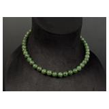 14k Gold Nephrite Jade Bead Necklace