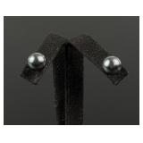 Tahitian Pearl Sterling Silver Stud Earrings