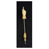 Victorian Whaler Made Ivory Hand Stick Pin