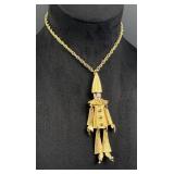 Polcini Articulated Harlequin Clown Necklace