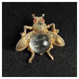 Trifari Sterling Silver Jelly Belly Bee Brooch