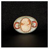 Micro Mosaic Italian Cameo Brooch