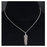 Navajo Sterling Silver Feather Necklace