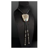 Navajo Sterling Silver Turquoise Bolo Tie