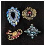 Rhinestone Costume Jewelry Brooches