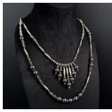 Navajo Sterling Silver Bench Bead Necklace