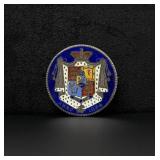Silver and Enamel British Half Crown Coin Brooch