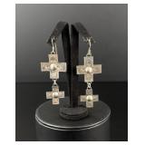 Navajo Sterling Silver Cross Earrings