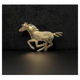 Sterling Silver Galloping Horse Brooch