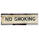 Antique Hand Painted No Smoking Wooden Sign