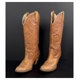 Vintage Acme Tan Leather Cowgirl Boots