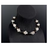 Ross Simmons Cut Glass Quartz and Pearl Necklace