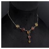 Sterling Silver Baltic Amber Necklace
