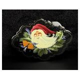 G DeBrekht Black Lacquer Santa Claus Brooch