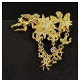 Kirks Folly Cherub Star Charm Brooch