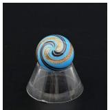 MC Signed Art Glass Lutz Marble